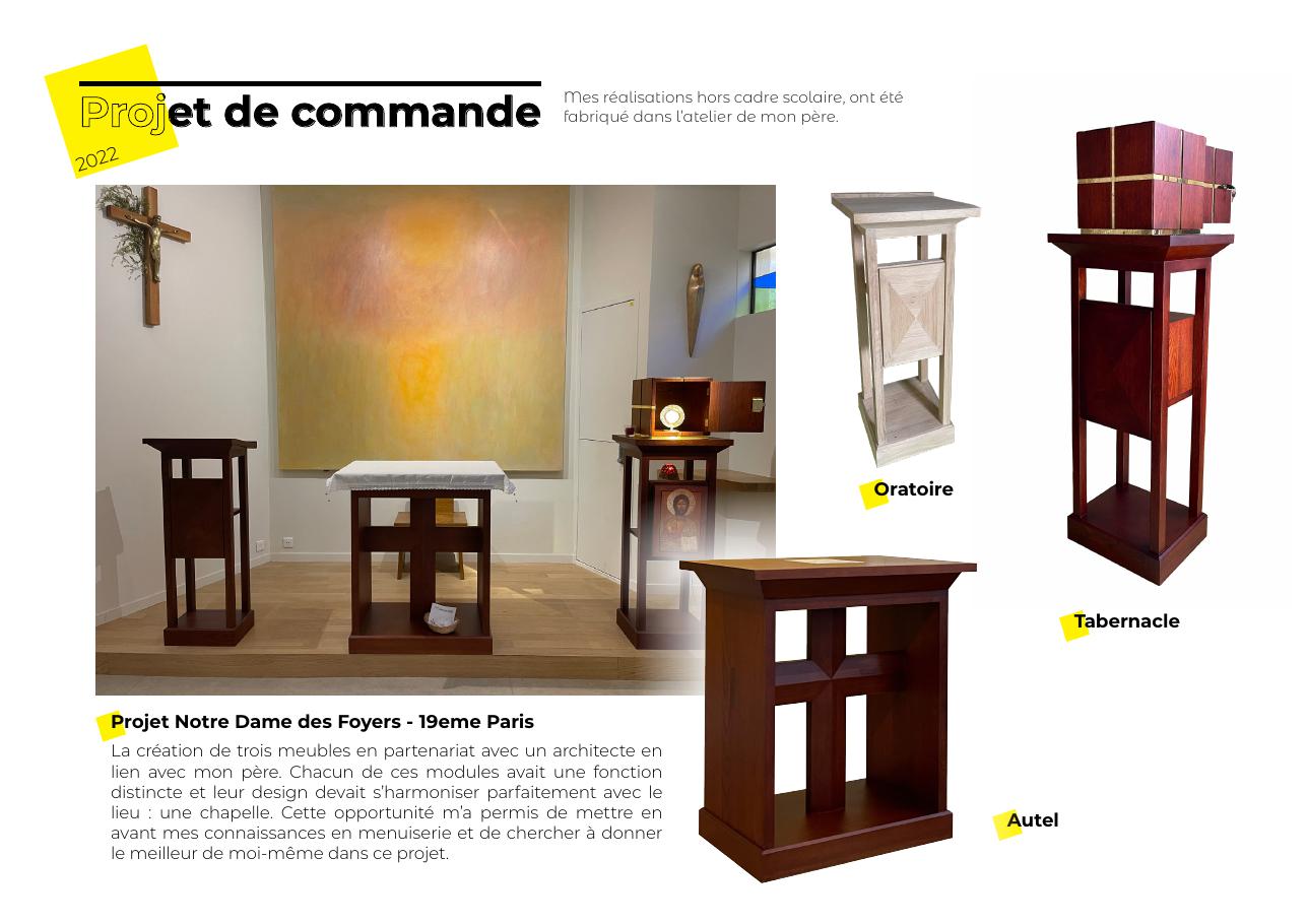 Mobilier liturgique : oratoire, tabernacle et autel