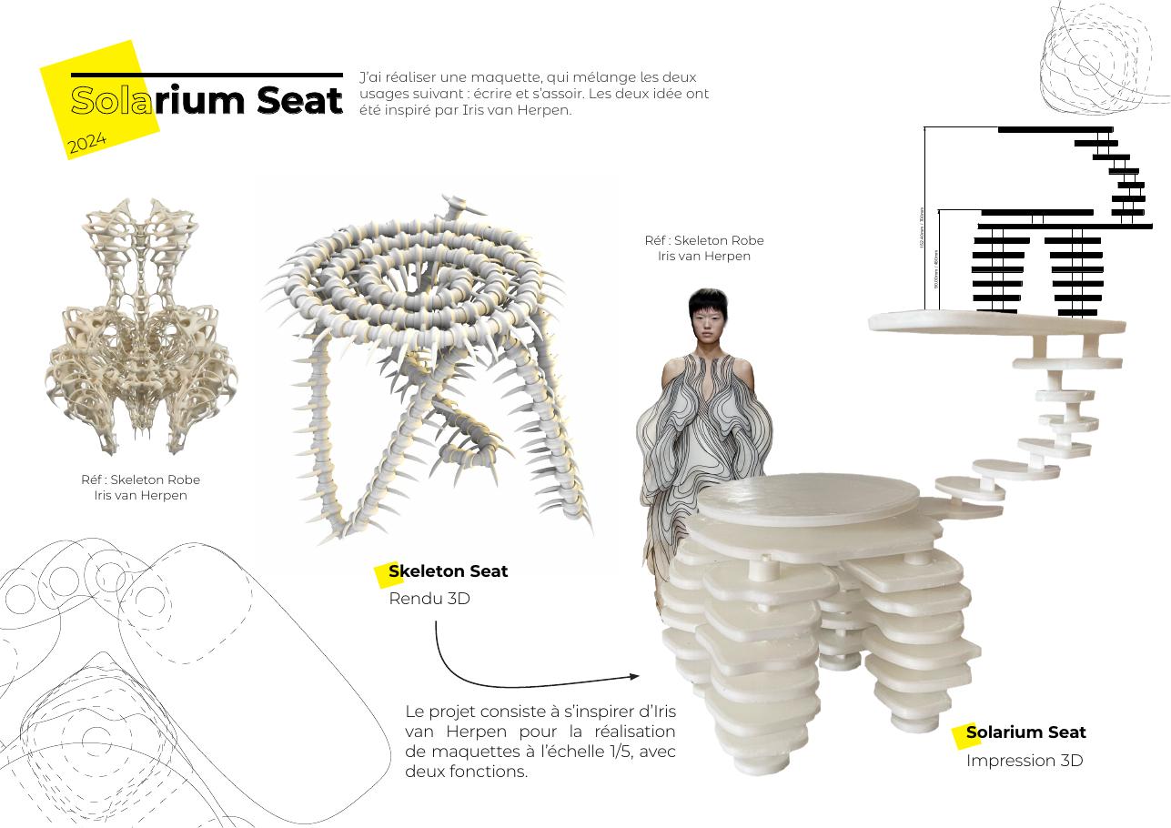 Recherche formelle et maquette du Solarium Seat
